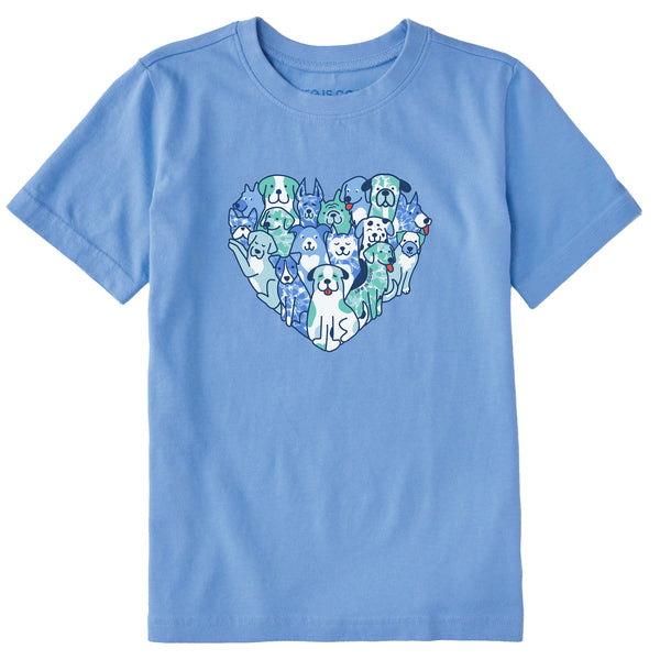 life is good Kids Tie Dye Heart of Dogs Short Sleeve Crusher Tee