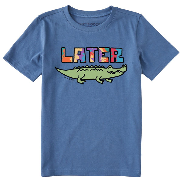 life is good Kids Tie Dye Later Gator Short Sleeve Crusher Tee