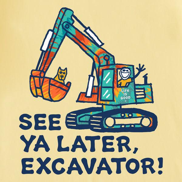 Life Is Good Kids Tie Dye See You Later Excavator Short Sleeve Crusher Tee