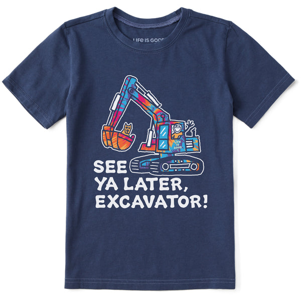 Life Is Good Kids Tie Dye See You Later Excavator Short Sleeve Crusher Tee