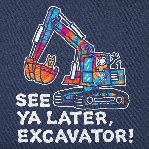 Life Is Good Kids Tie Dye See You Later Excavator Short Sleeve Crusher Tee
