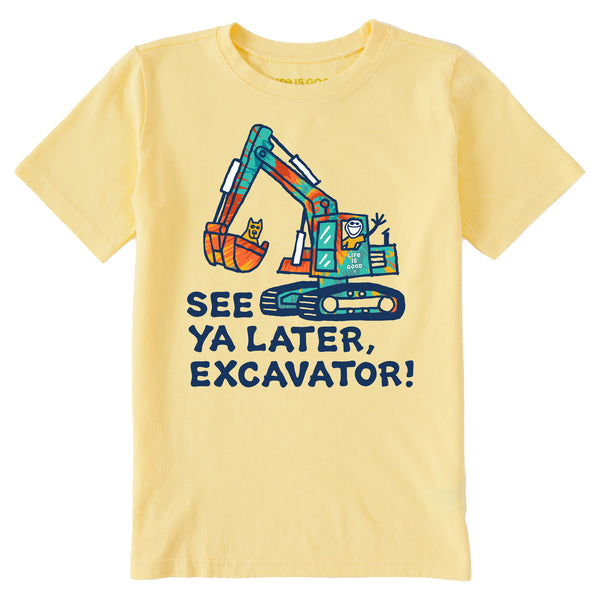 life is good Kids Tie Dye See You Later Excavator Short Sleeve Crusher Tee