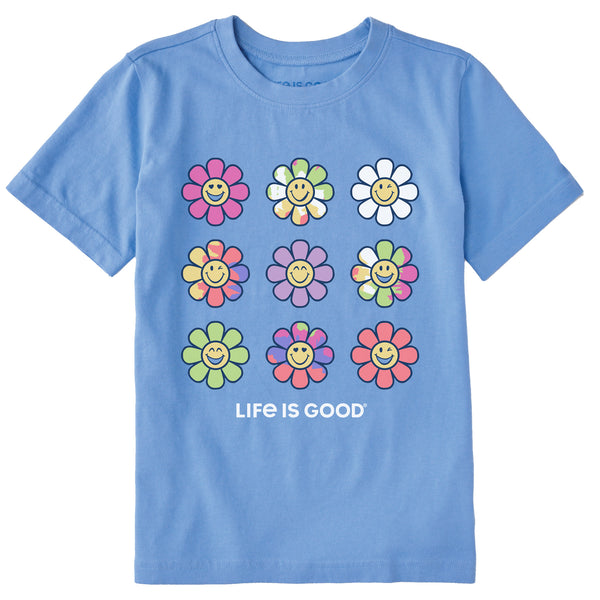 Life Is Good Kids Tie Dye Smile Daisies Short Sleeve Crusher Tee