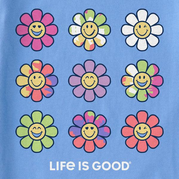 Life Is Good Kids Tie Dye Smile Daisies Short Sleeve Crusher Tee