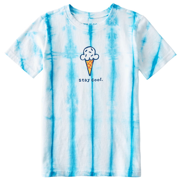 Life Is Good Kids Tie Dye Stay Cool Cone Short Sleeve Crusher Tee