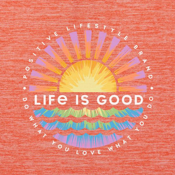 Life Is Good Kids Tie Dye Sunset Burst Long Sleeve Sun Crusher Tee