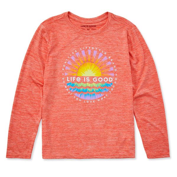 life is good Kids Tie Dye Sunset Burst Long Sleeve Sun Crusher Tee