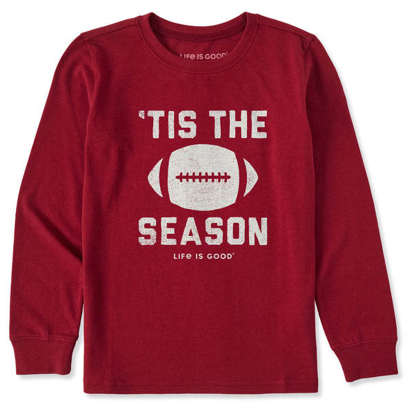 life is good Kids Tis The Football Season Long Sleeve Crusher Tee