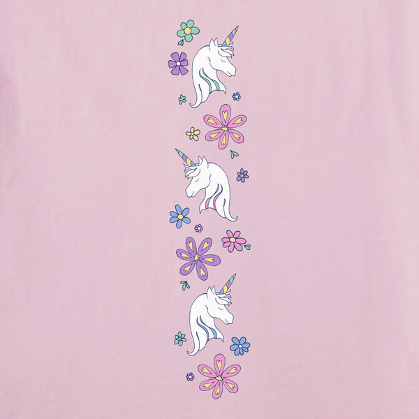 Life Is Good Kids Unicorn Flowers Long Sleeve Crusher Tee