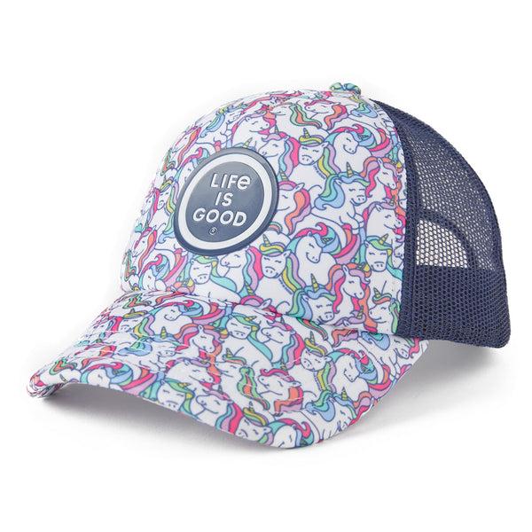 life is good Kids Unicorn Friends Pattern Kids Trucker Hat