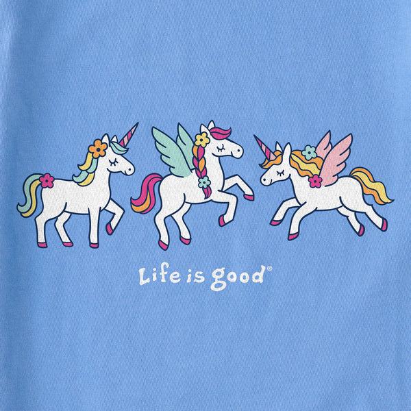 Life Is Good Kids Unicorn Trio Short Sleeve Crusher Tee