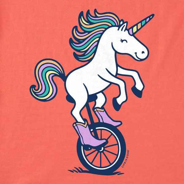 Life Is Good Kids Unicycle Unicorn Short Sleeve Crusher Tee