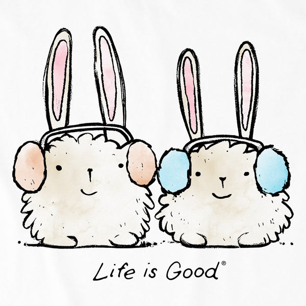 Life Is Good Kids Warmly Dressed Bunnies Long Sleeve Crusher Tee