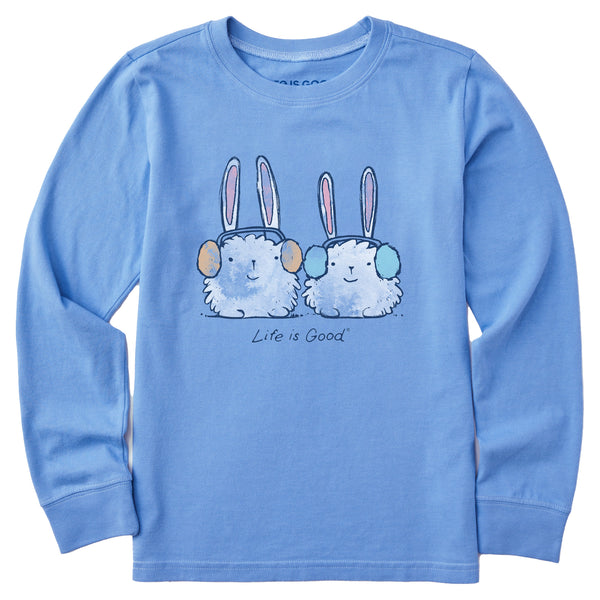 Life Is Good Kids Warmly Dressed Bunnies Long Sleeve Crusher Tee