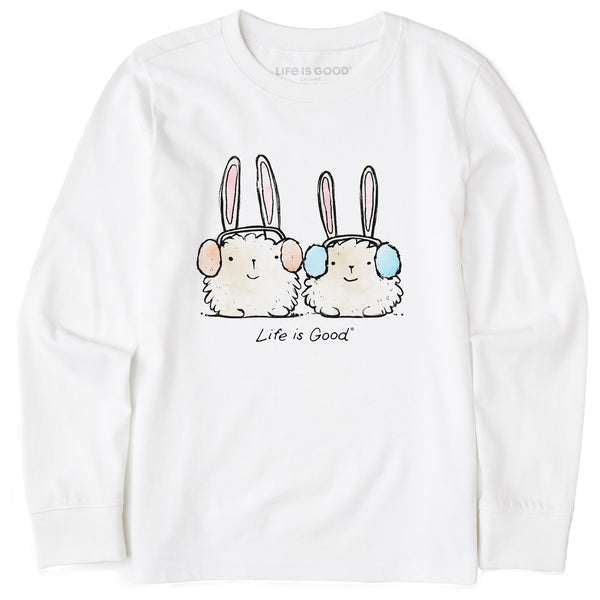 life is good Kids Warmly Dressed Bunnies Long Sleeve Crusher Tee