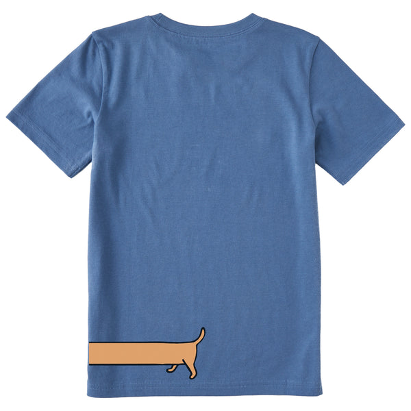 Life Is Good Kids Weenie Dog Short Sleeve Crusher Tee