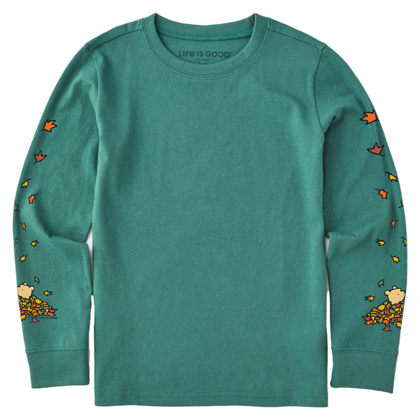 life is good Kids Winnie Falling Leaves Long Sleeve Crusher Tee