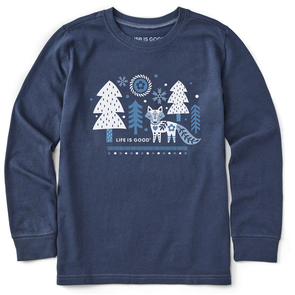life is good Kids Winter Fox Long Sleeve Crusher Tee