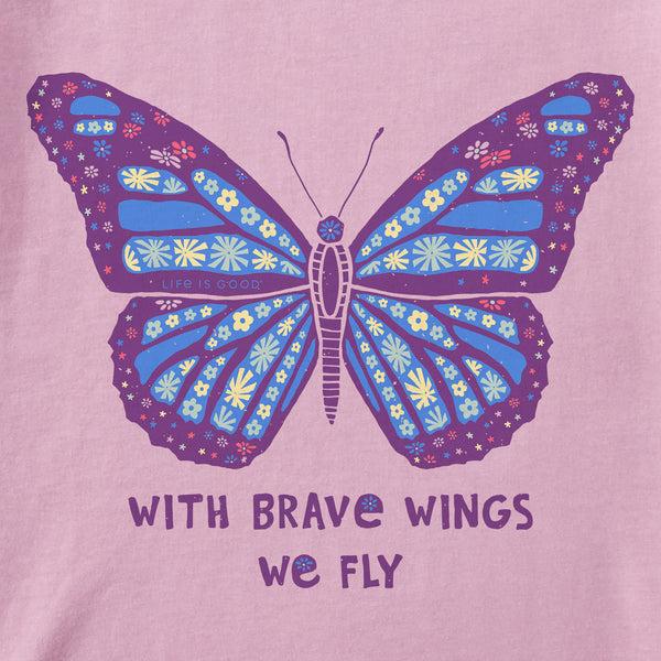 Life Is Good Kids With Brave Wings Butterfly Short Sleeve Crusher Tee