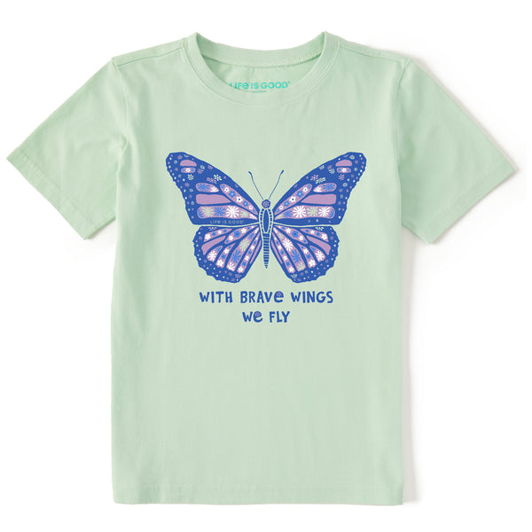 Life Is Good Kids With Brave Wings Butterfly Short Sleeve Crusher Tee