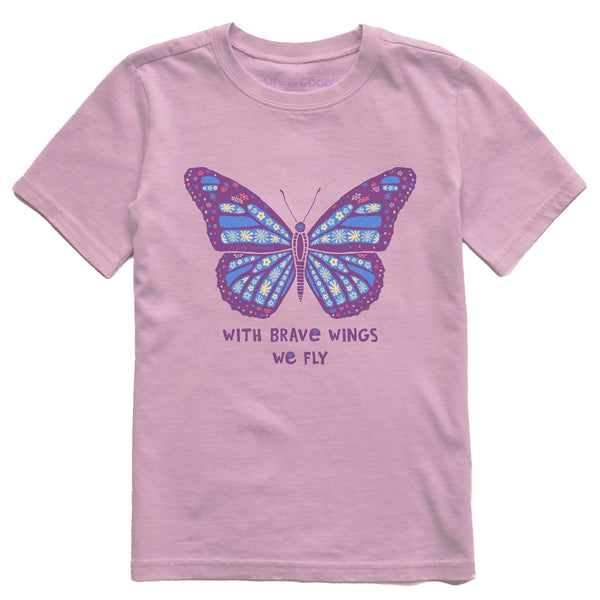 life is good Kids With Brave Wings Butterfly Short Sleeve Crusher Tee