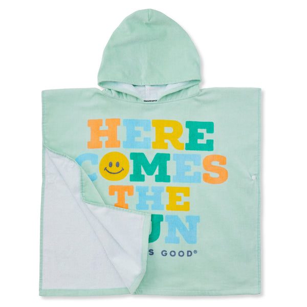 Life Is Good Kids Wordsmith Here Comes The Fun Fun In The Sun Poncho