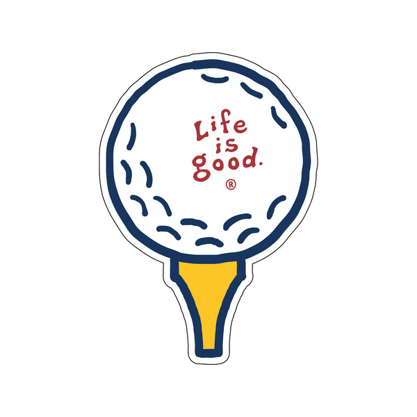 life is good Let it Fly Golf Ball Small Die Cut Decal