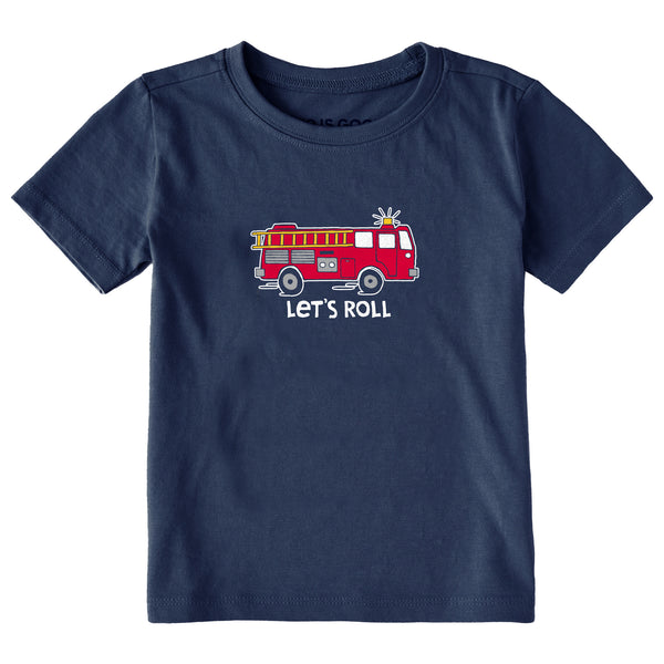 Life Is Good Let's Roll Firetruck Short Sleeve Toddler Crusher Tee