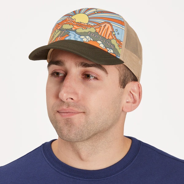 life is good Adult Unisex Canyon Scene Trucker Hat