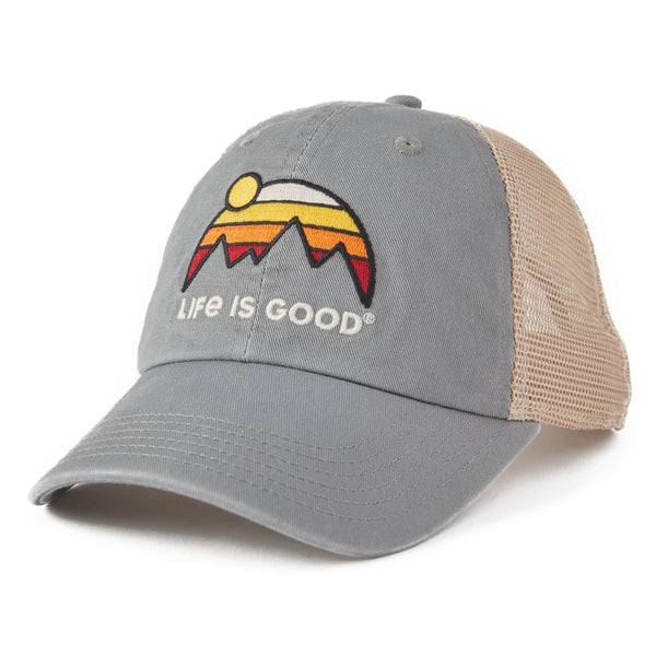 life is good Adult Unisex Retro Mountains Trucker