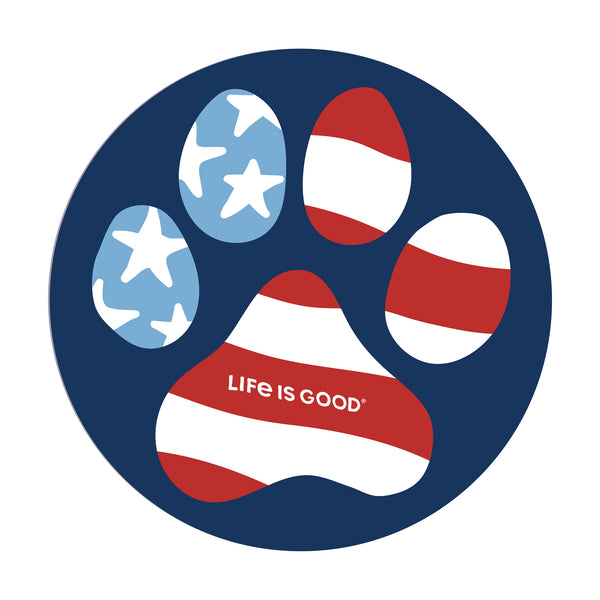life is good Adult Unisex US Flag Paw Magnet