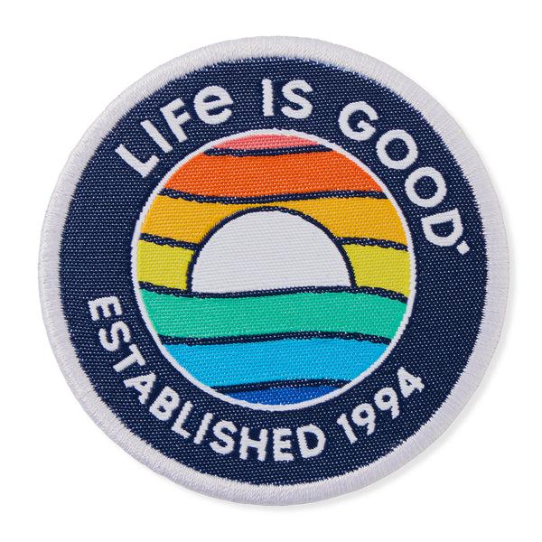 life is good Adult Unisex Waves Sunset Woven Patch