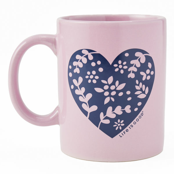 life is good Adult Unisex Woodcut Heart Jake's Mug