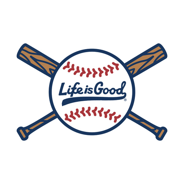 life is good Baseball and Bats Small Die Cut Decal