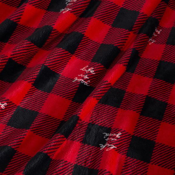Life Is Good Buffalo Check Plush Throw Blanket