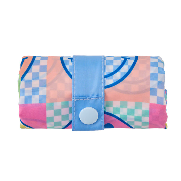 Life Is Good Checkered Smiles Roll And Go Tote