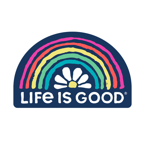 life is good Daisy Rainbow Small Die Cut Decal