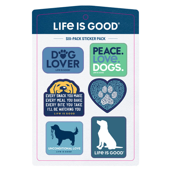life is good Dog Six-Pack Sticker Pack