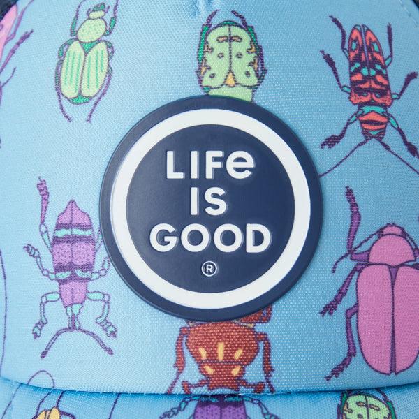Life Is Good Grid Bug Pattern Kids Trucker