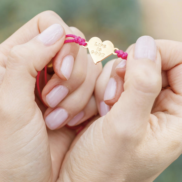 Life Is Good Heart MantraBand Bracelet