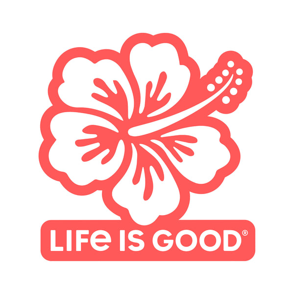 life is good LIG Hibiscus Die Cut Sticker
