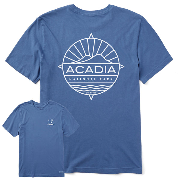 life is good Men's Acadia Compass Short Sleeve Tee
