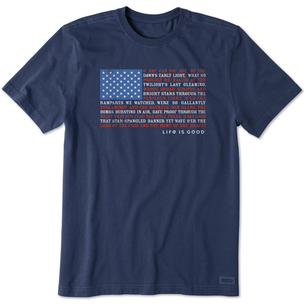 life is good Men's Anthem Flag Short Sleeve Tee