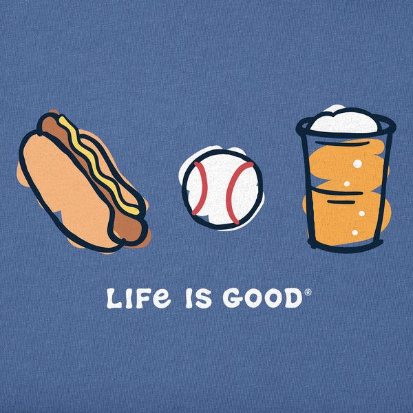 Life Is Good Men's Baseball Trio Short Sleeve Tee