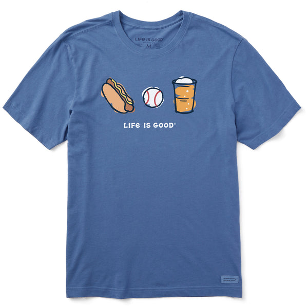 life is good Men's Baseball Trio Short Sleeve Tee