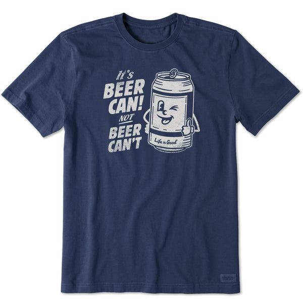 life is good Men's Beer Can Short Sleeve Tee