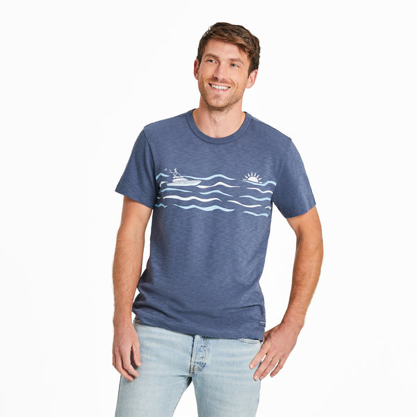 life is good Men's Boat Ride Slub Slim Fit Tee