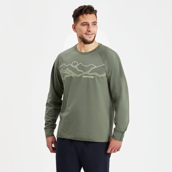 life is good Men's Mountainscape Crusher-FLEX Crew