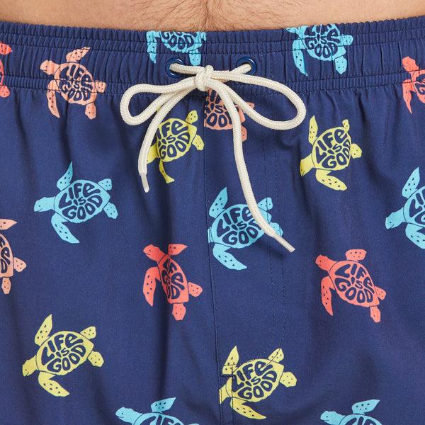 Life Is Good Men's Multi Turtle Swim Trunk