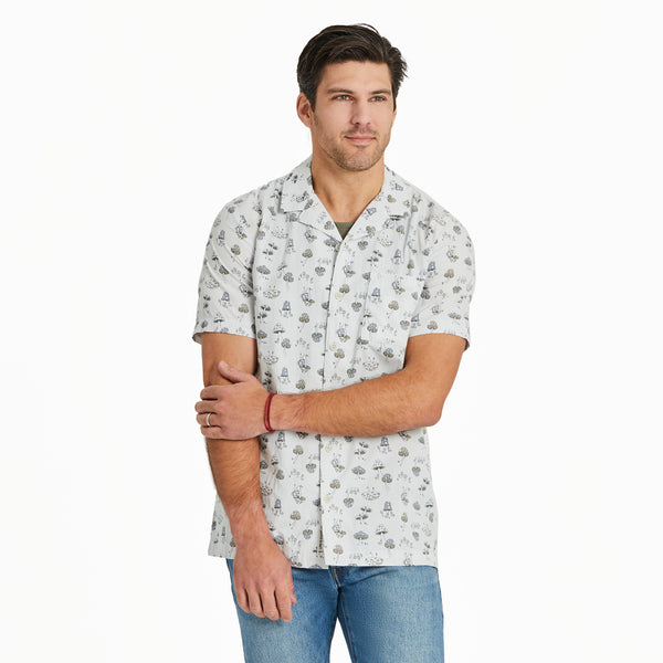life is good Men's Mushroom Pattern Camp Shirt